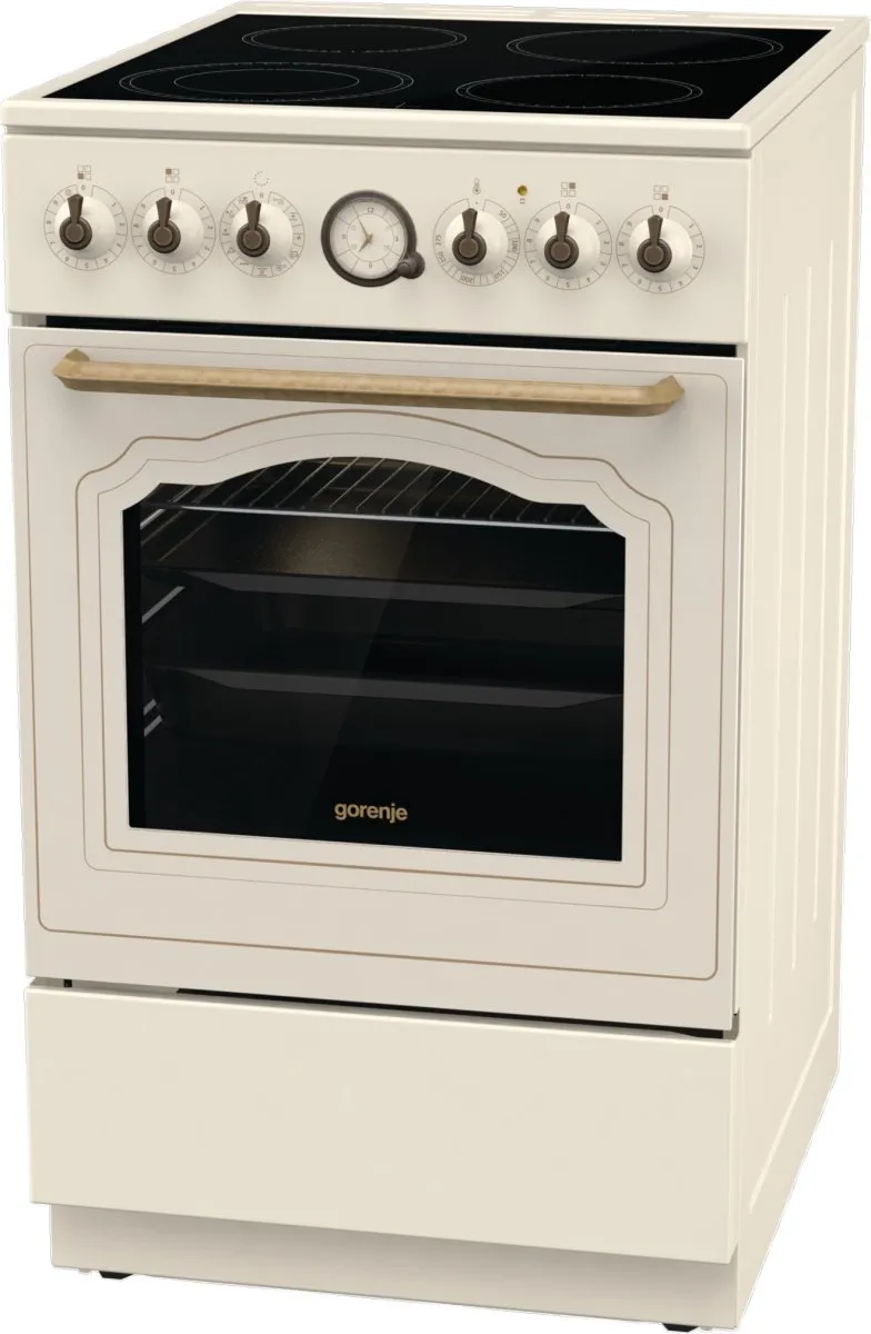 Gorenje GECS5B70CL Keramisch Fornuis - 4 Kookzones - Beige Retro