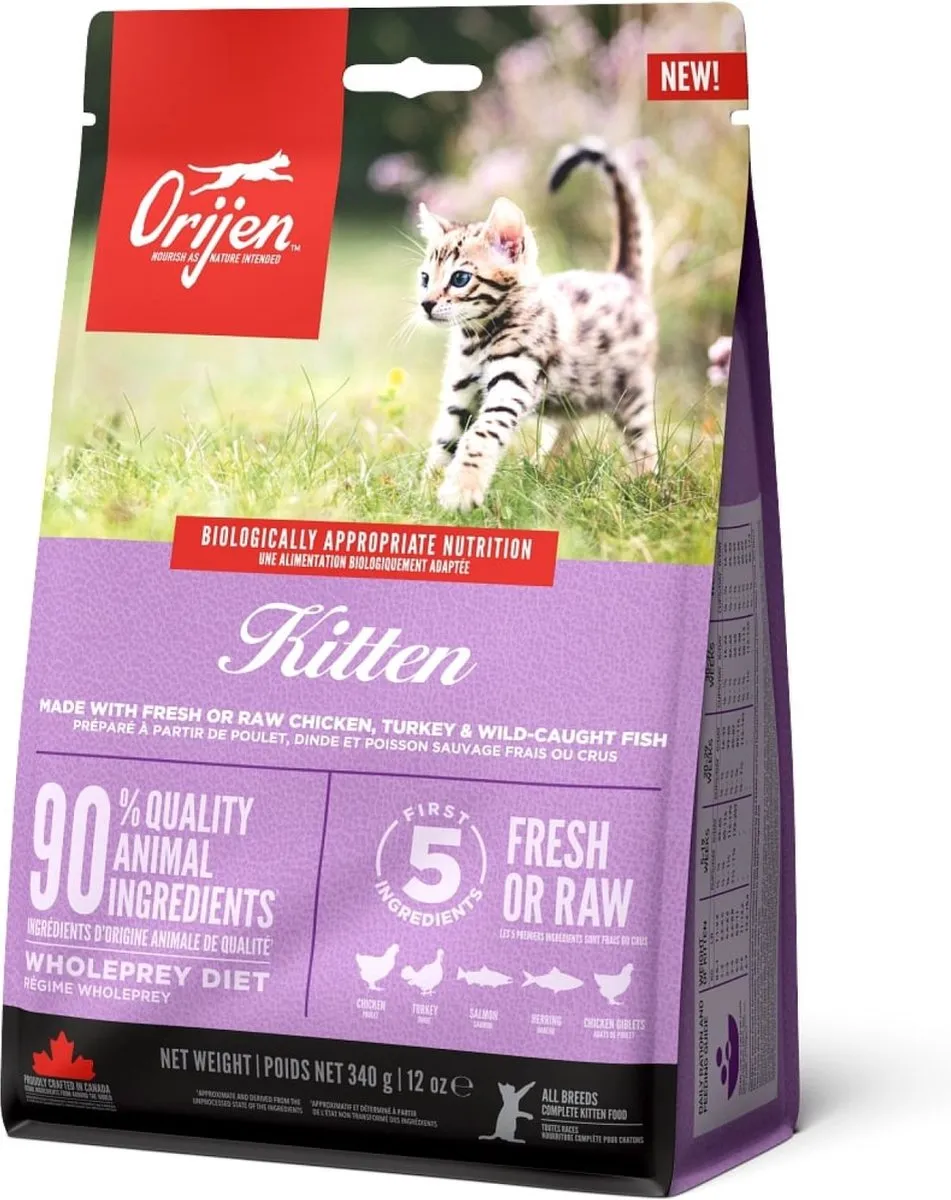Orijen Kitten Kip Kalkoen Zalm Kattenvoer 340g