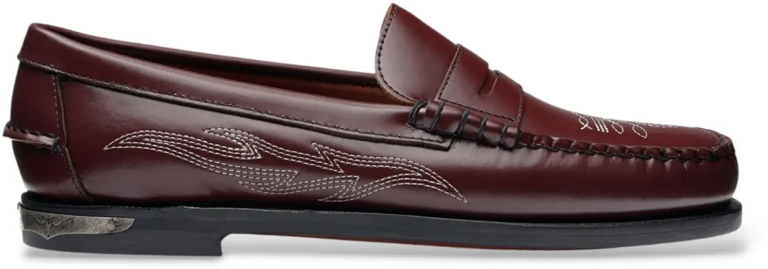 Sebago Leren Dan El Paso mocassins bordeauxrood