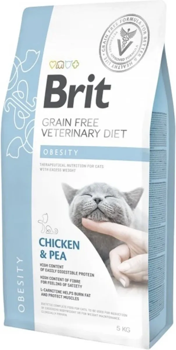 Brit Care Grainfree Veterinary Diet Kat Obesity Kip 5kg