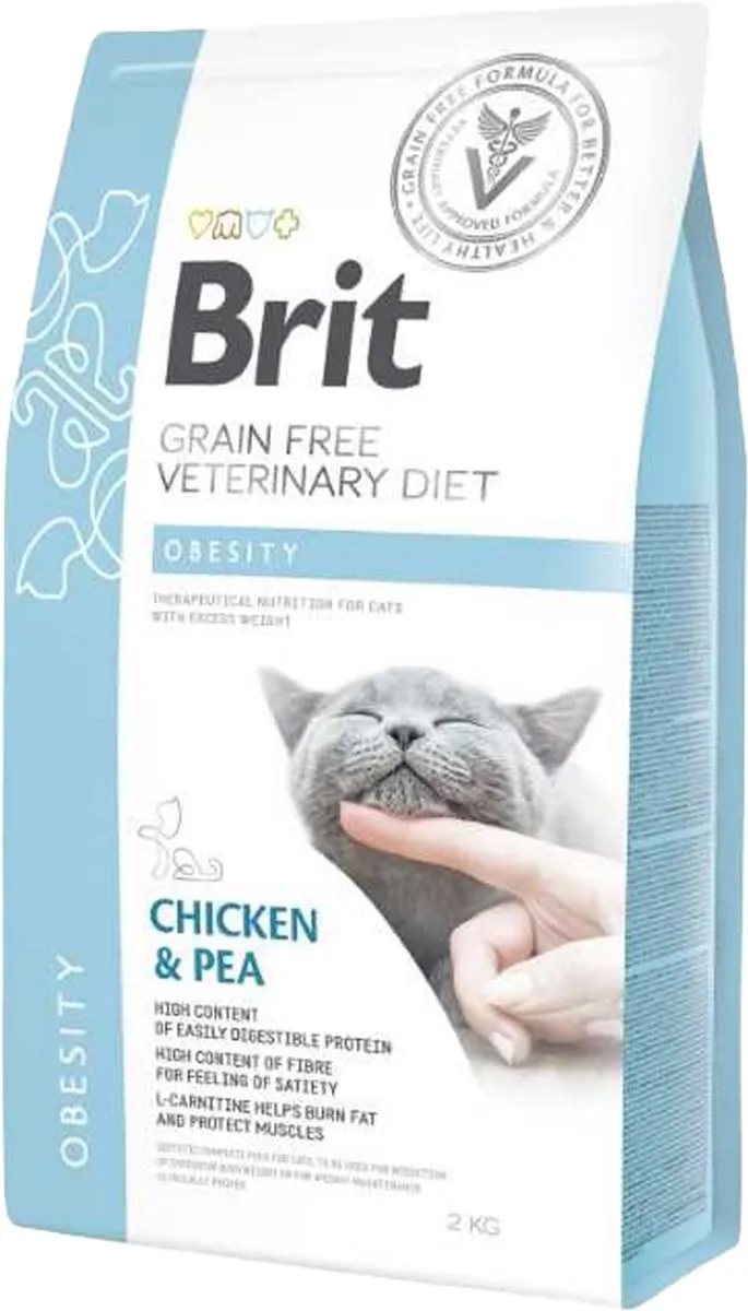 Brit Care Grainfree Veterinary Diet Kat Obesity Kip 5kg