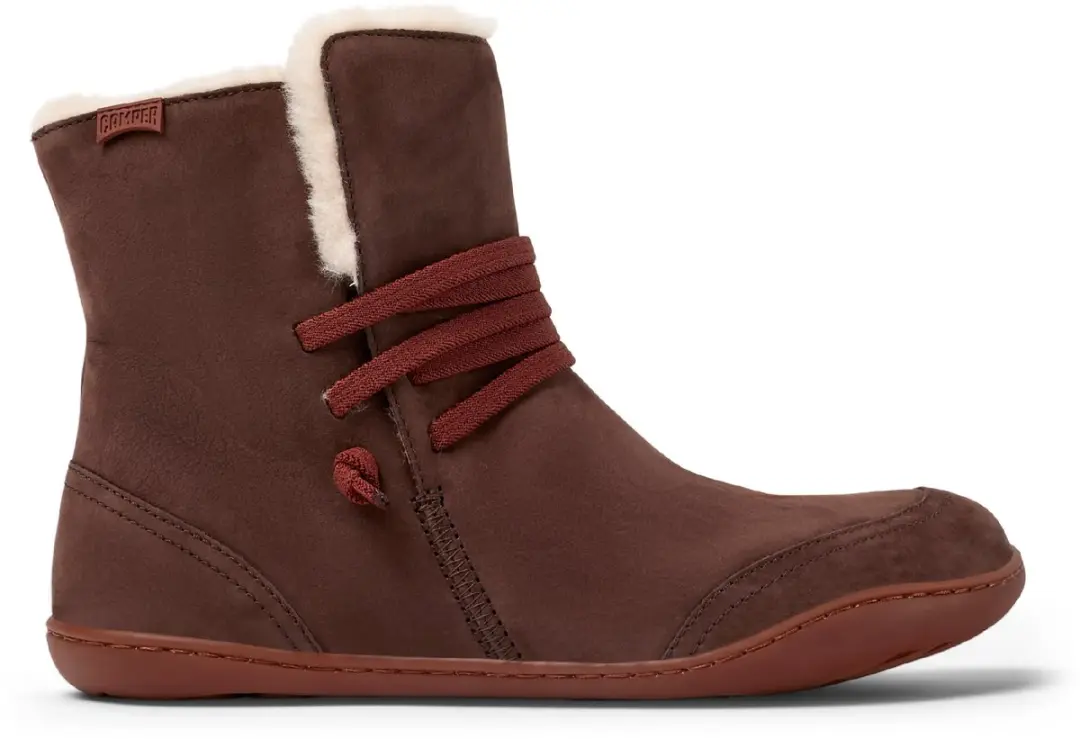 Camper Peu Cami Bruin Leren Enkellaarsjes