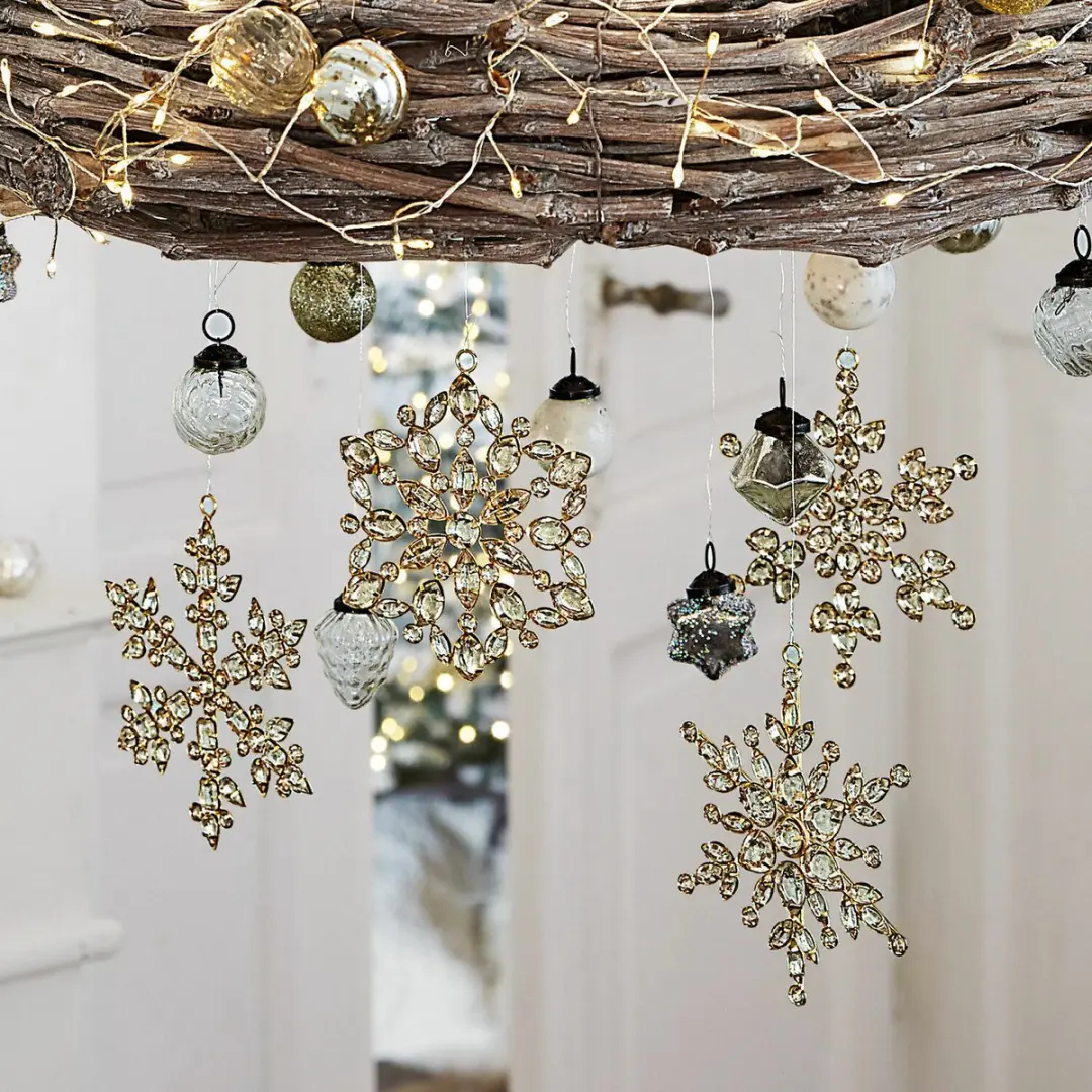 Loberon Gaillon Kerstversiering Set van 4 - Goudkleurig - afbeelding 4 van 4