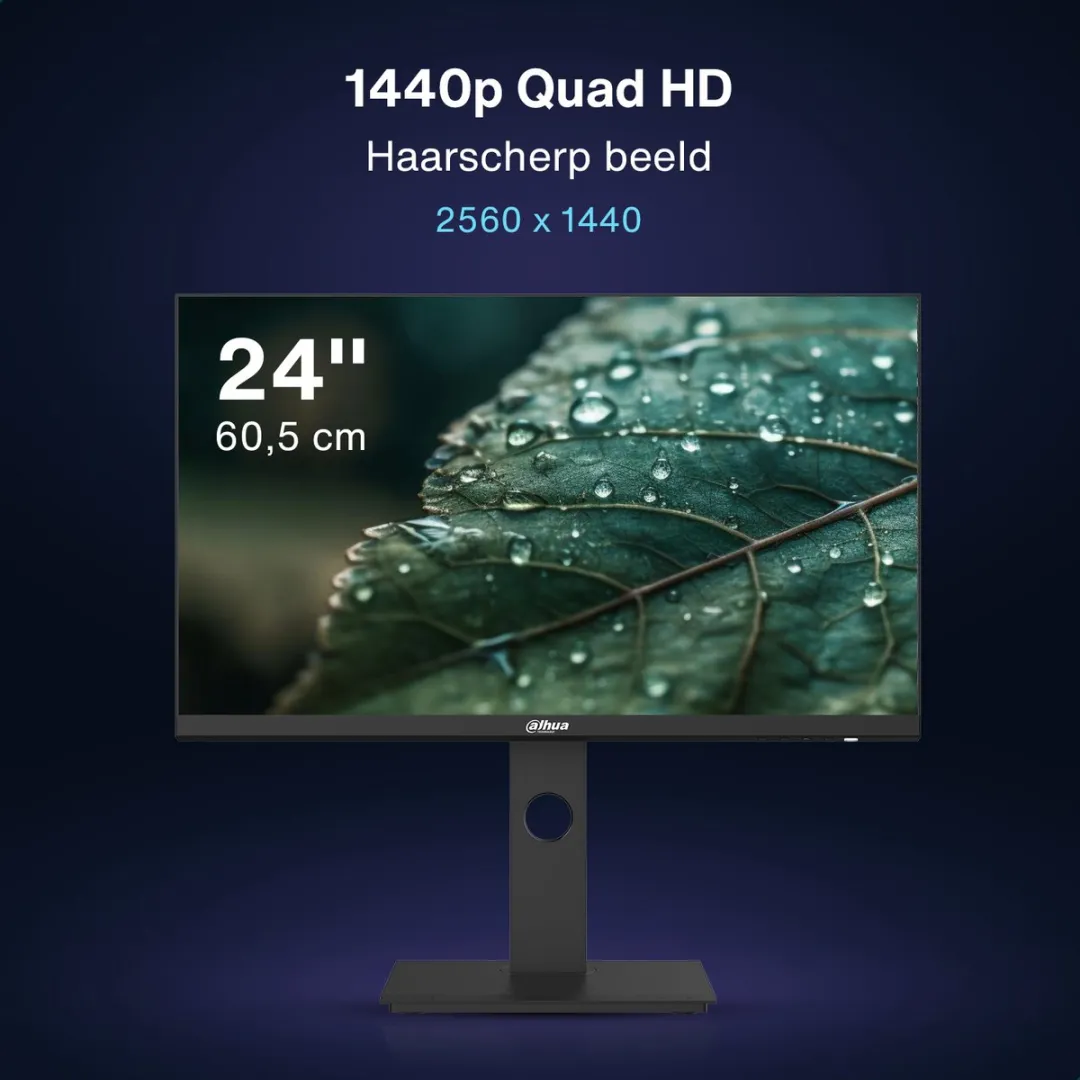 Dahua LM24-P301A QHD IPS Monitor - 75 Hz - USB-C - 24 inch - Inclusief HDMI kabel