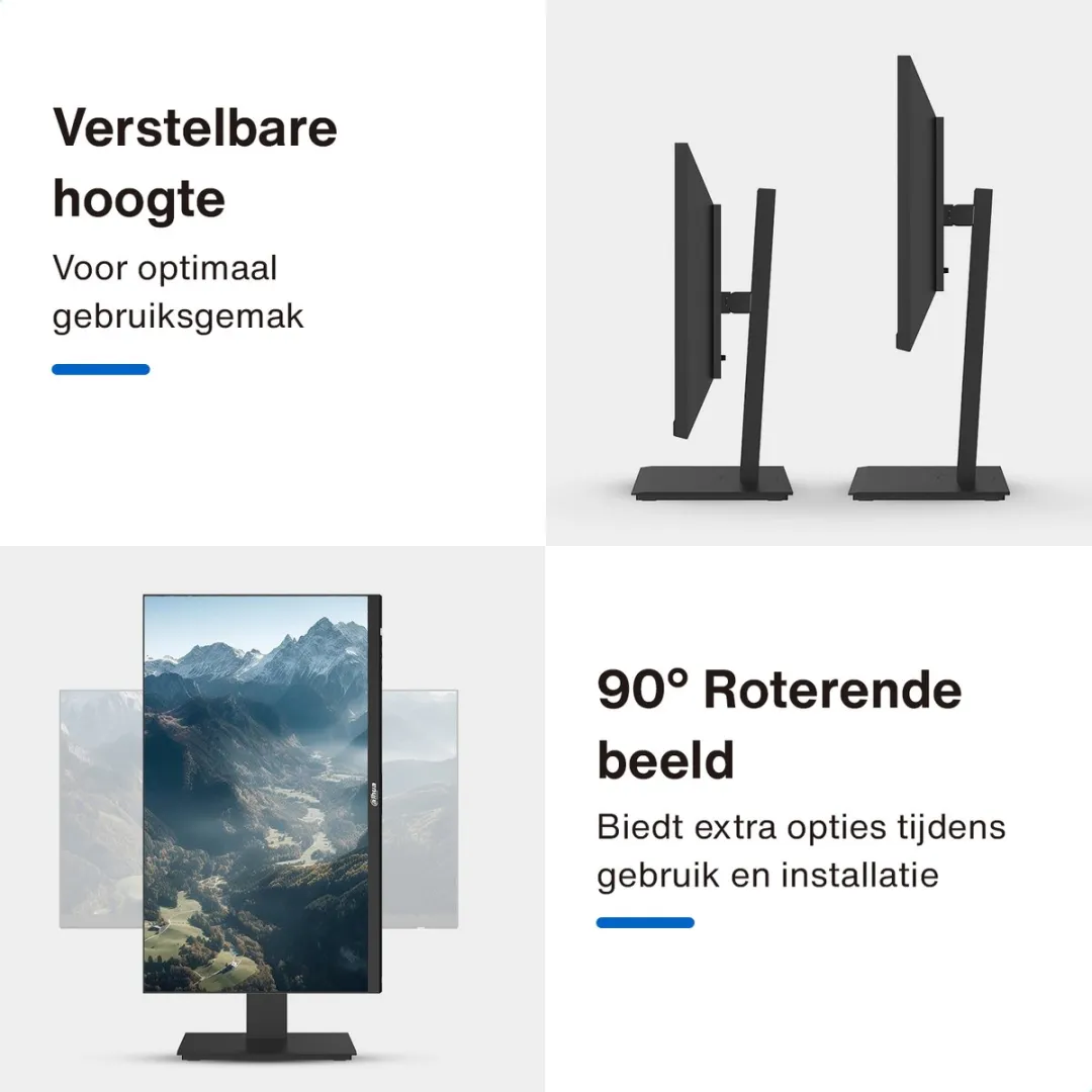 Dahua LM24-P301A QHD IPS Monitor - 75 Hz - USB-C - 24 inch - Inclusief HDMI kabel