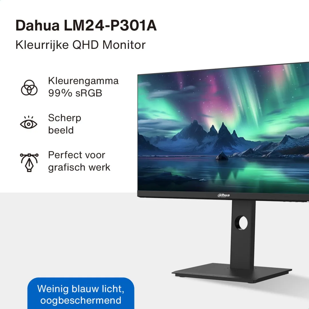 Dahua LM24-P301A QHD IPS Monitor - 75 Hz - USB-C - 24 inch - Inclusief HDMI kabel
