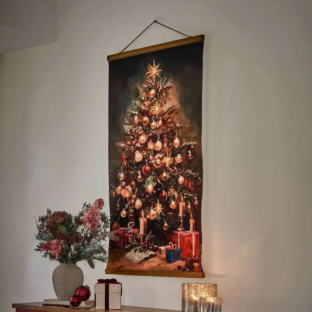 Loberon Wandafbeelding met LED-verlichting Quenette - Groen/Rood - afbeelding 4 van 5
