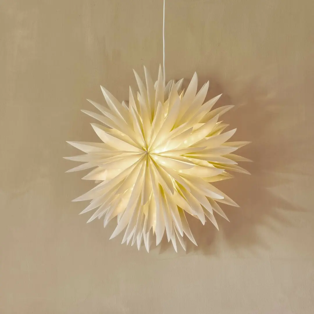 Loberon Serelunea Papieren Ster met Verlichting - Beige - afbeelding 5 van 6