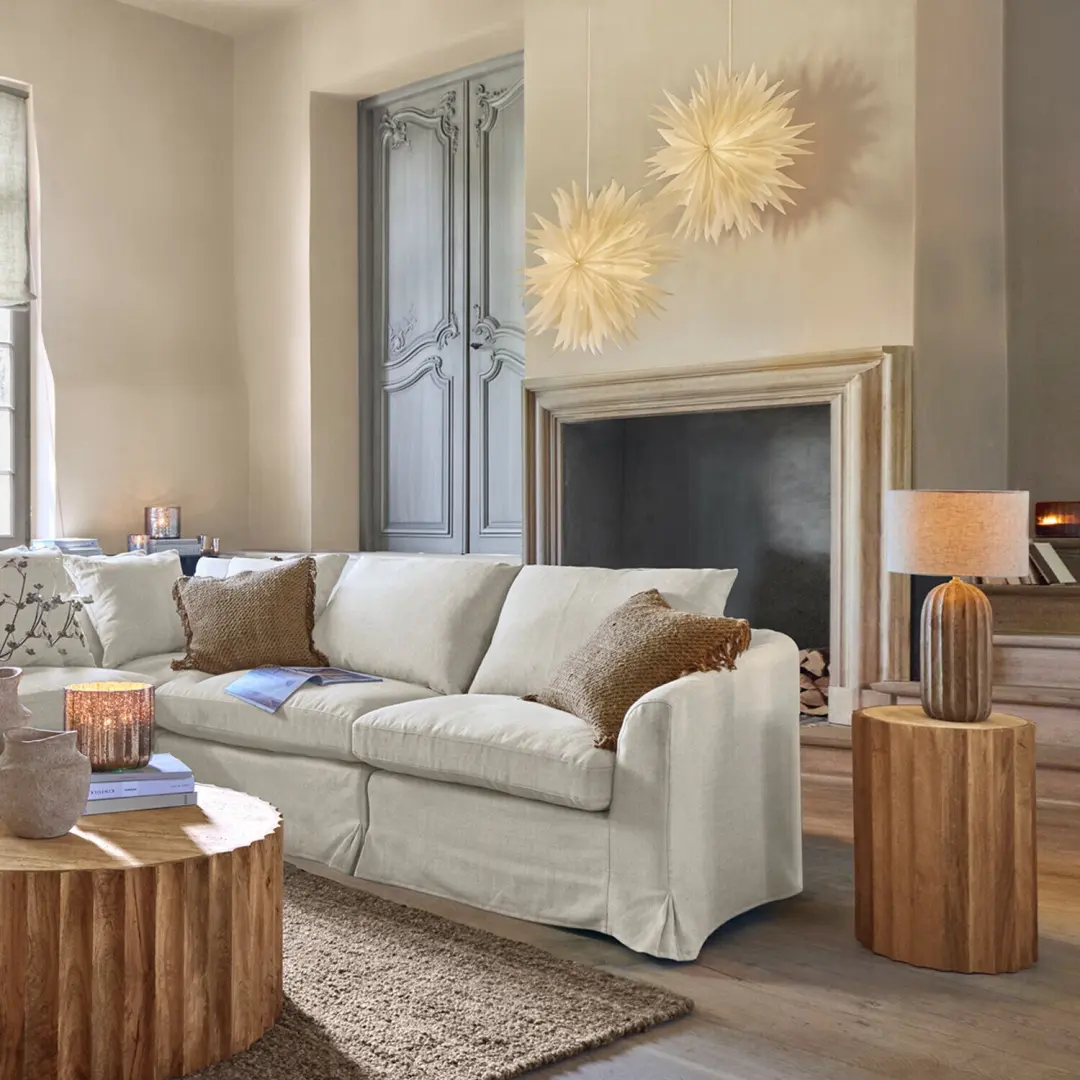 Loberon Serelunea Papieren Ster met Verlichting - Beige - afbeelding 3 van 6