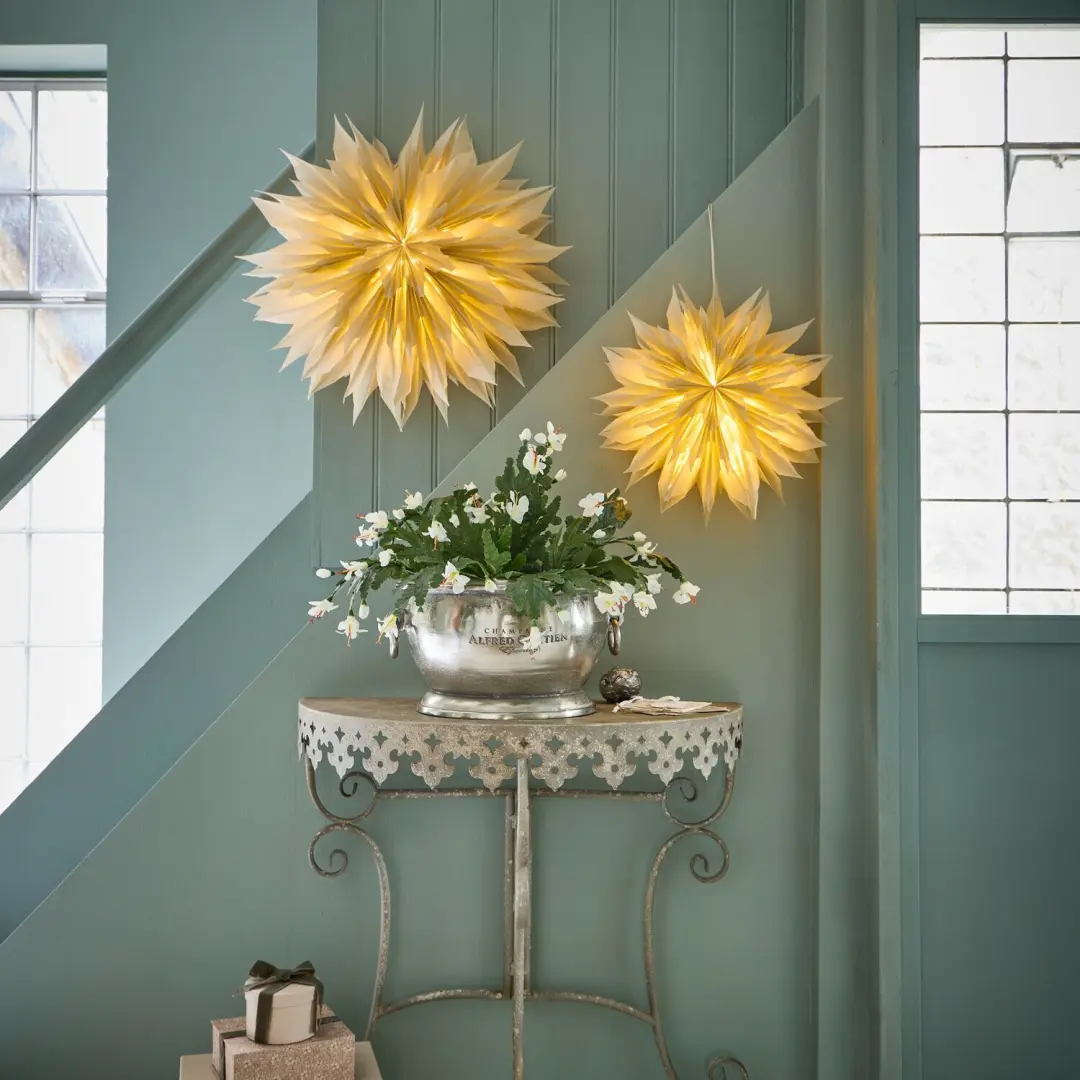 Loberon Tindrae Papieren Ster met Verlichting - Beige - afbeelding 6 van 6