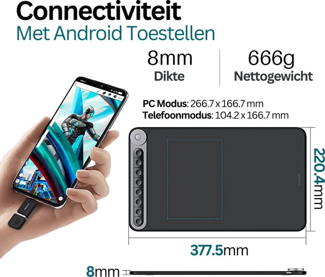 Huion Q620M Tekentablet - Zwart