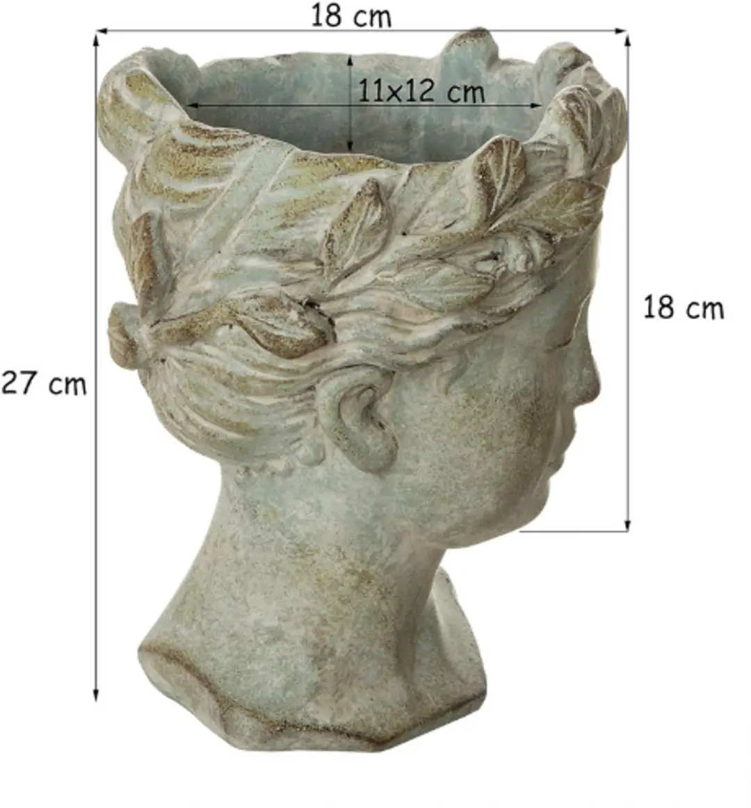 buste antieke look ca. 27x18 cm plantenbak