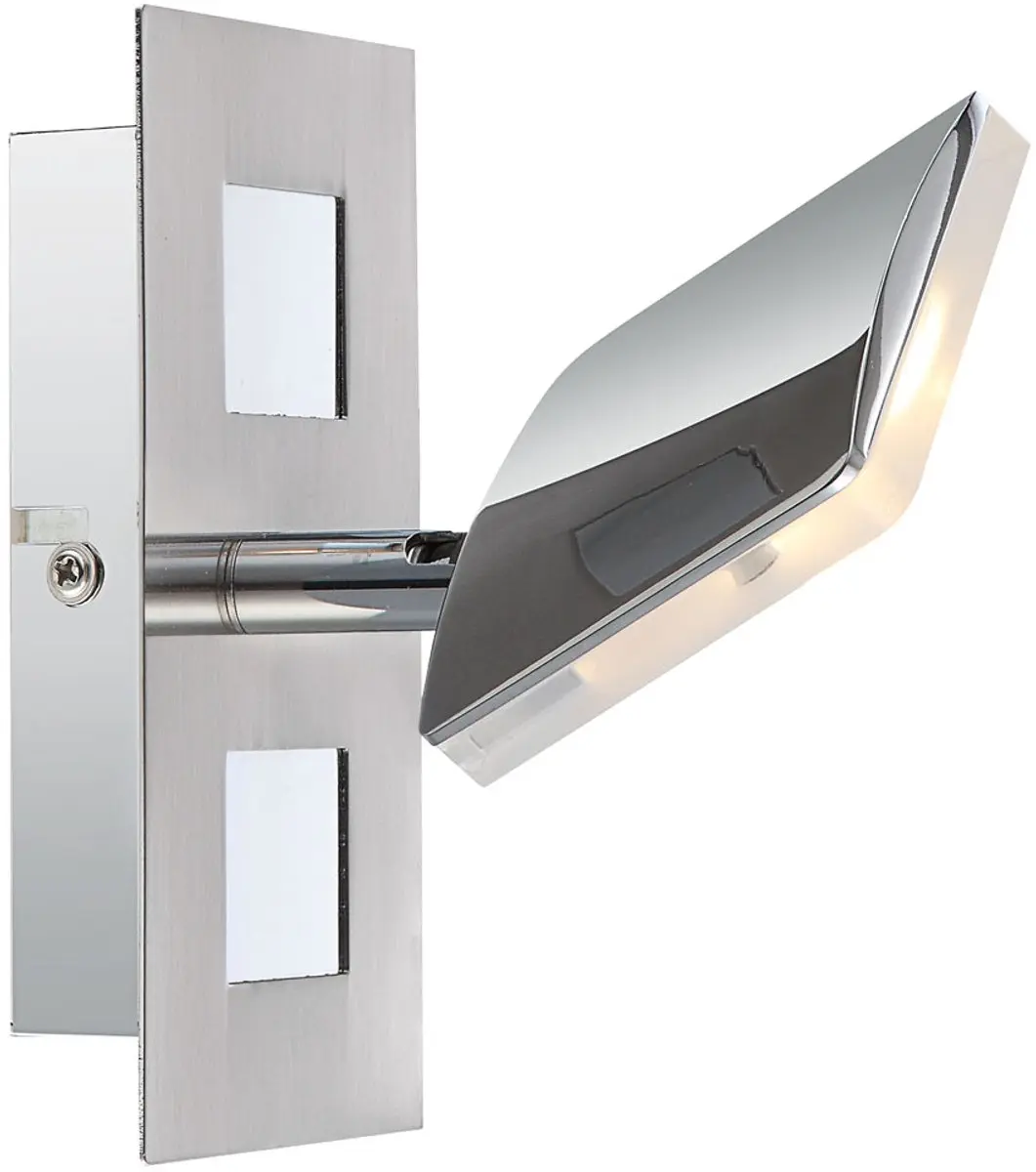 Wandlamp Wandspot Wandspot Ganglamp, beweegbare spot, gesatineerd nikkel, LED 6W