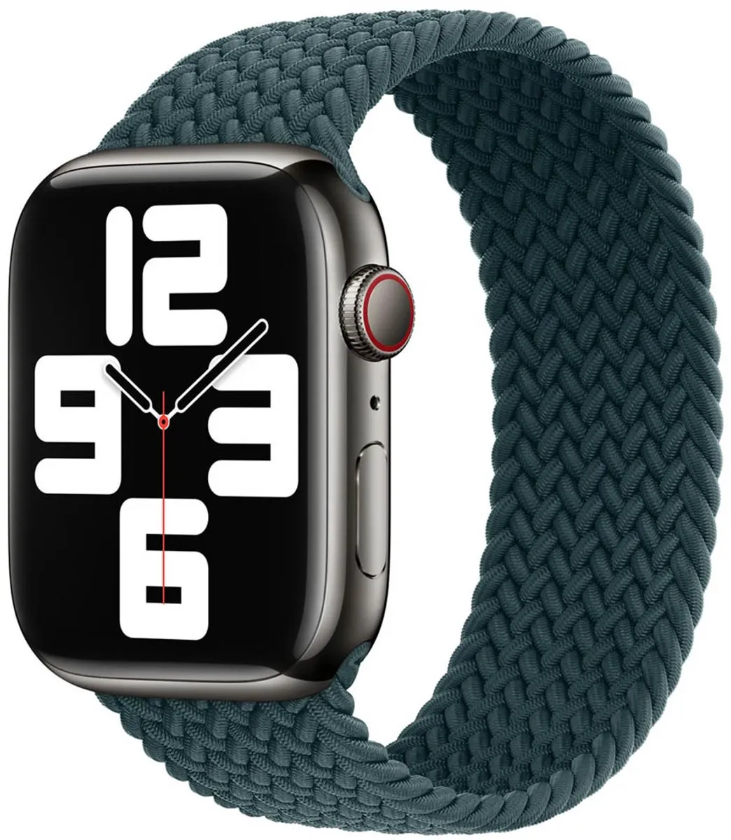 Apple Gevlochten solobandje voor de Apple Watch | 38/40/41/42 mm - Maat 8 - Rainforest