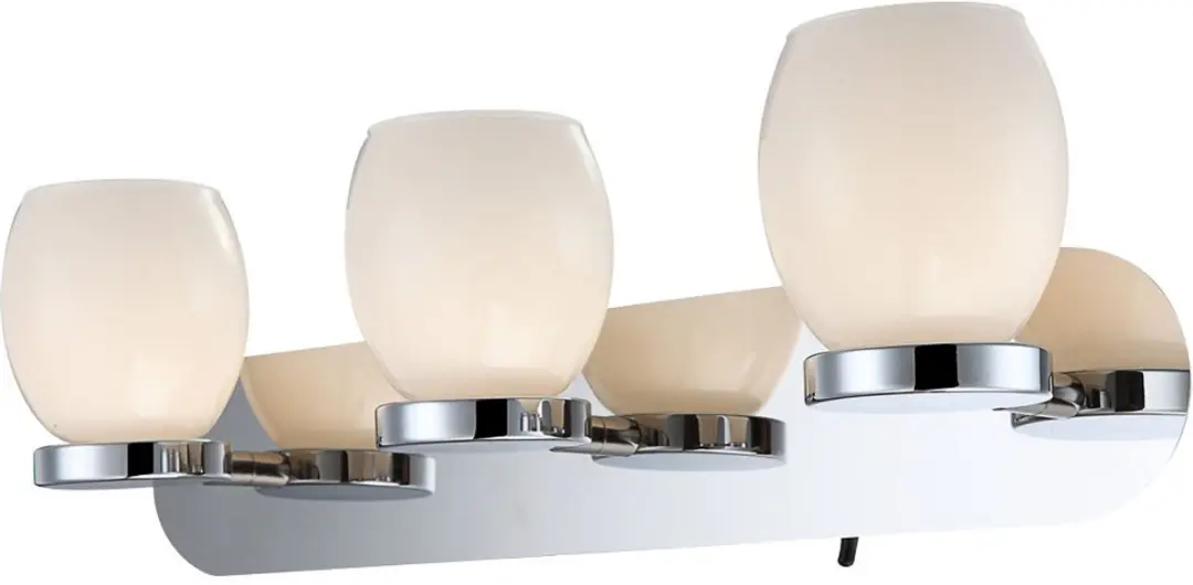 9 Watt LED wandlamp glas opaal schakelverlichting chroom IP44 Globo 44200-3