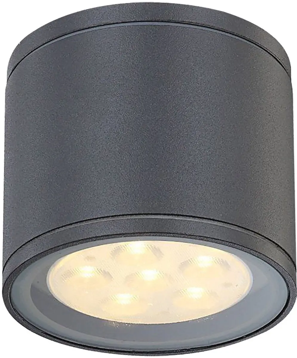 Praktische LED plafondlamp aluminium donkergrijs glas helder 6WGlobo CARPO 34266