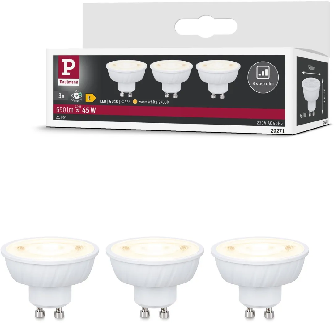 Paulmann LED Reflector GU10 3x550lm 4,9W 2700K