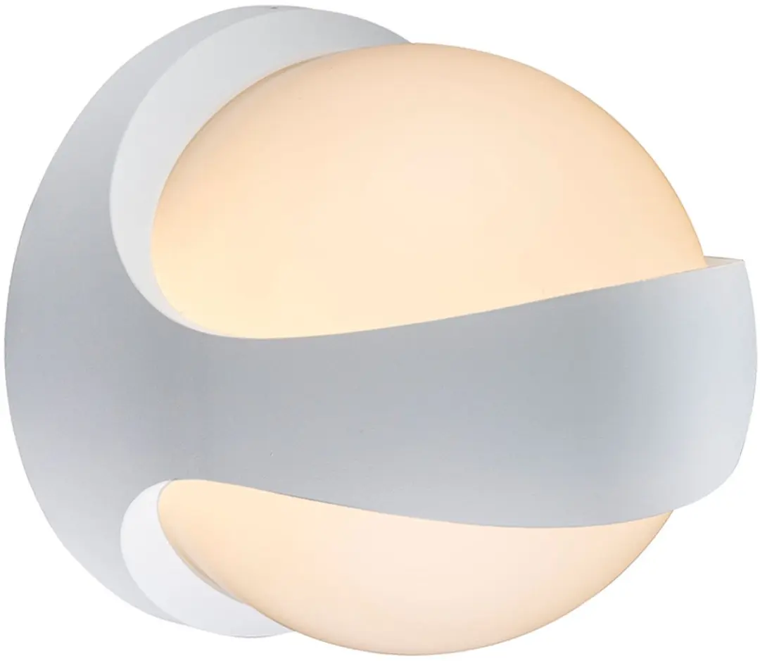 Wandlamp Up Down Buitenlamp Gevelverlichting wit Balkonlamp Bol, aluminium, 1x L