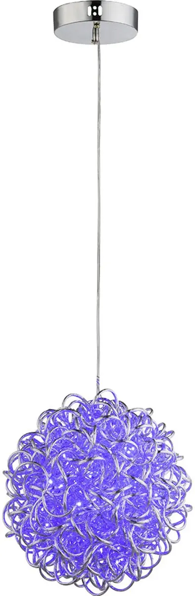 Hanglamp kleurwissel hanglamp bal gaas, aluminium zilver metallic, 120x RGB LED