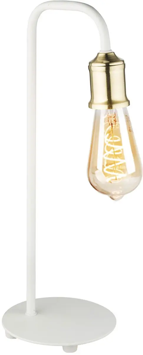 Retro stijl tafellamp woonkamer slaapkamer vintage nachtlamp messing lamp wit Gl