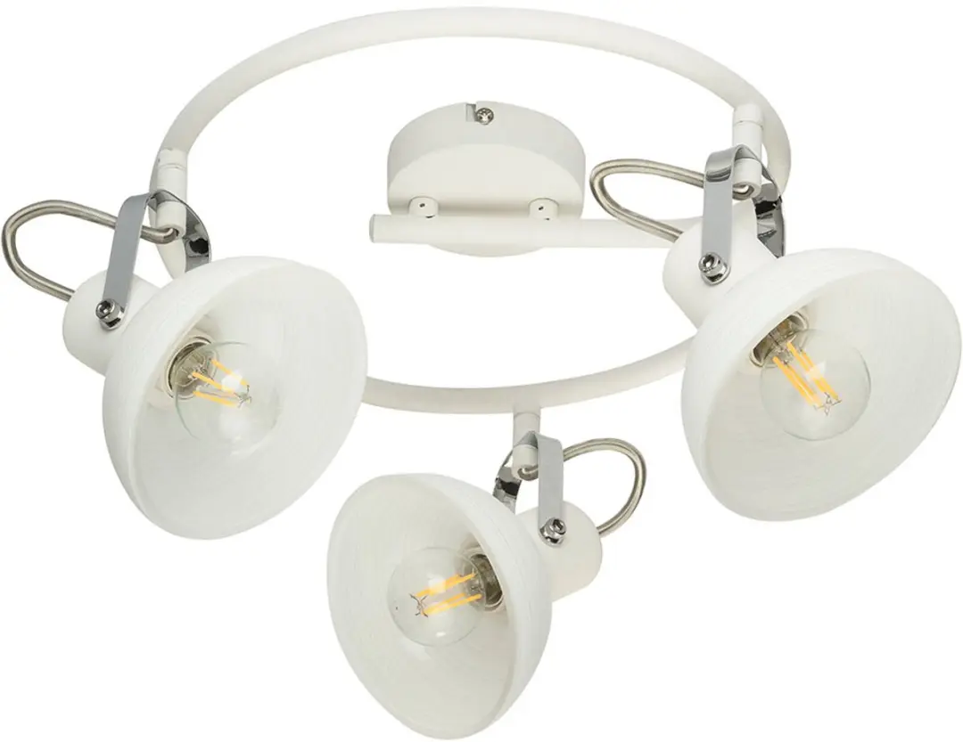 Plafondlamp Spotrondell woonkamerlamp Retro plafondlamp chroom wit, verstelbare