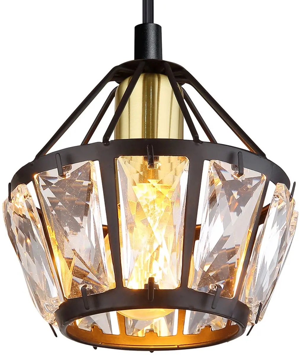 Hanglamp hanglamp woonkamer glazen kristallen hanglamp eettafel lamp, metaal zwa
