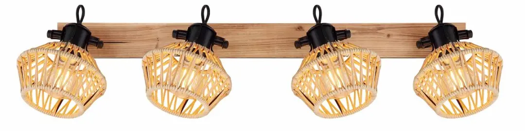 Globo VALLI 54043-4 Opbouwspot 4-lichts E27 - Matt Zwart - afbeelding 3 van 6