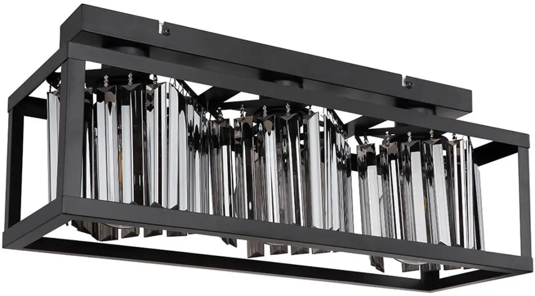 Kristallen plafondlamp zwart Plafondlamp E27 3 vlammen Woonkamerlamp modern, met