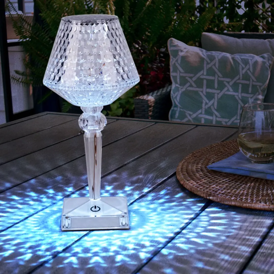 Globo Gixi LED Tafellamp Kristal - Warm/Koud Wit - H26cm - afbeelding 3 van 6