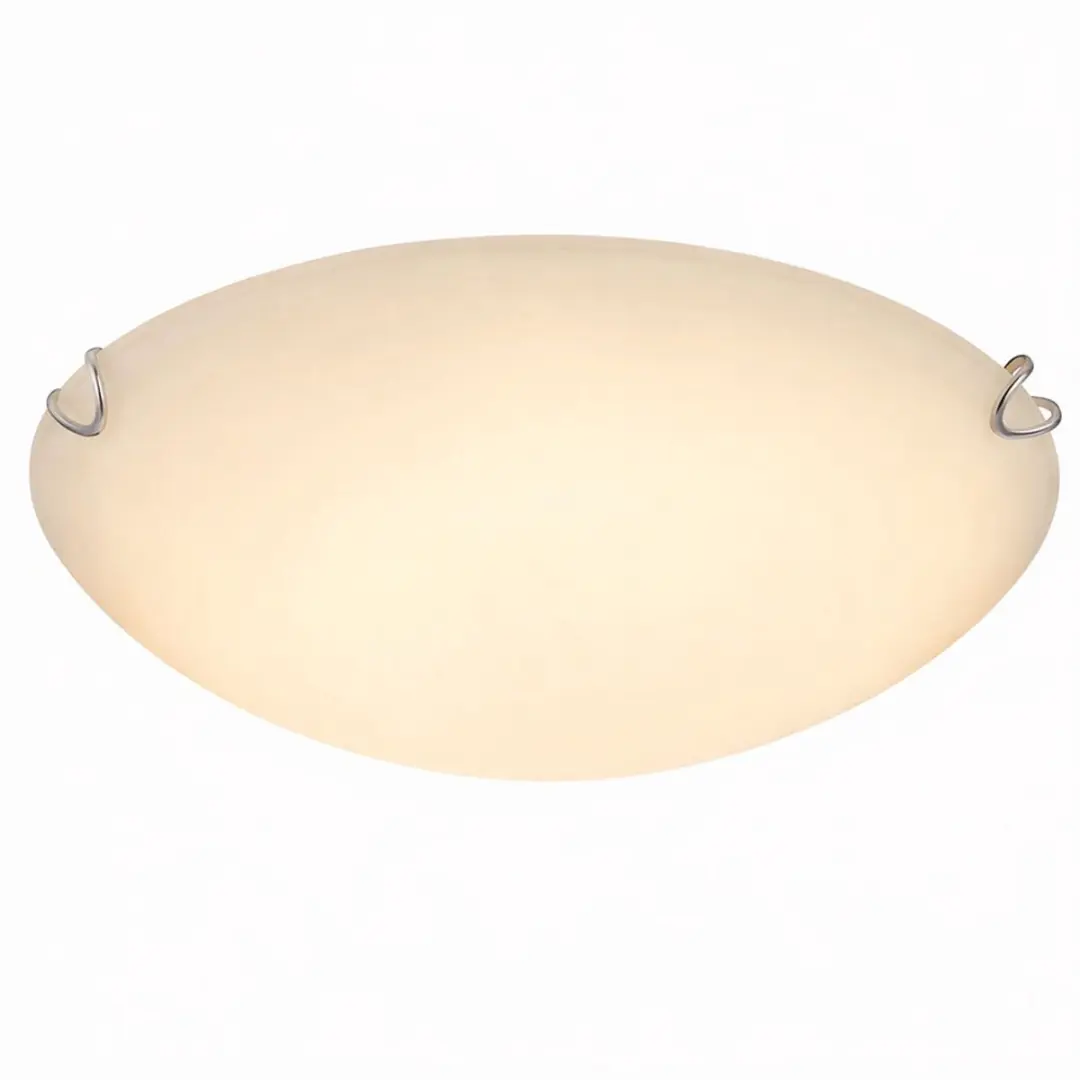Plafondlamp glas woonkamer plafondlamp wit, metaal gesatineerd, 1x LED 16W 930Lm