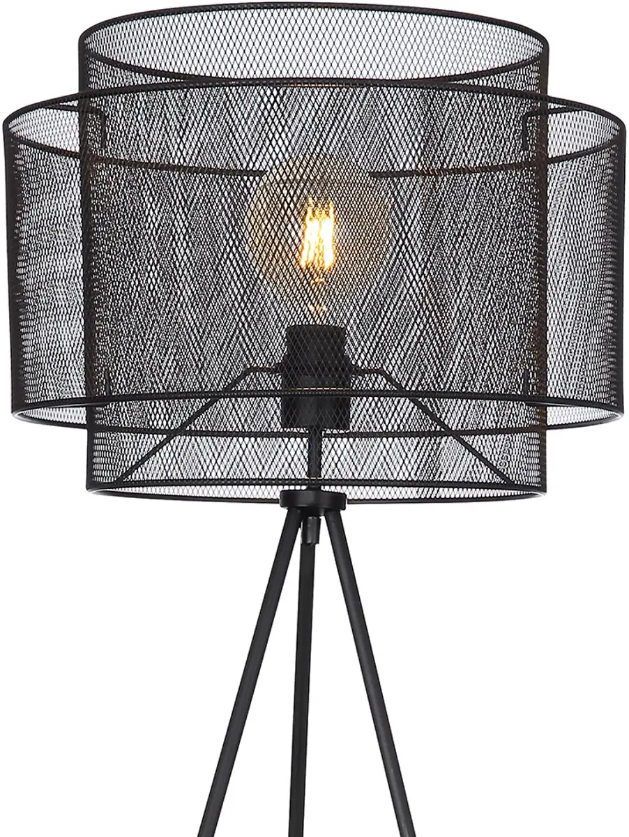 Staande lamp Driepootlamp metaal Vloerlamp zwart Plafondlamp rond Cage woonkamer