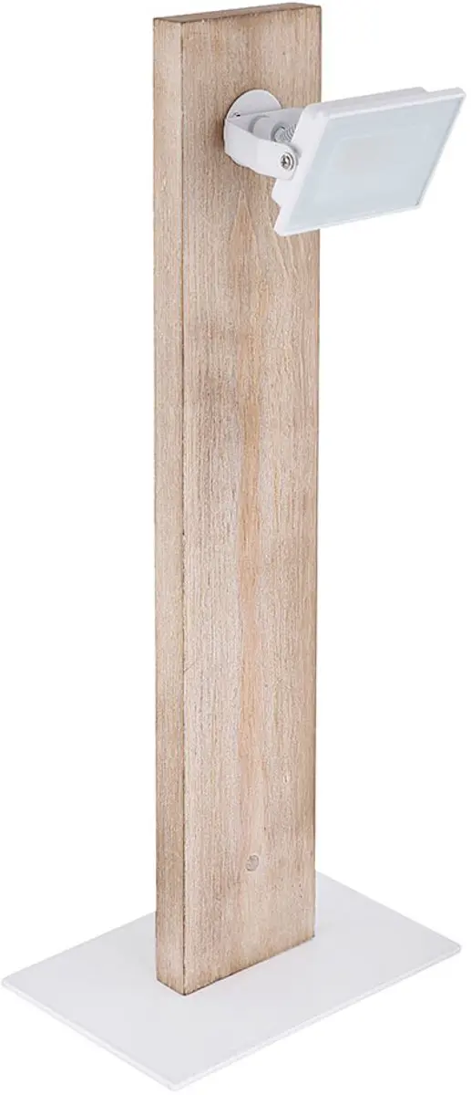 Tafellamp spot draaibaar houten lamp slaapkamer tafellamp bijzetlamp, metaal wit