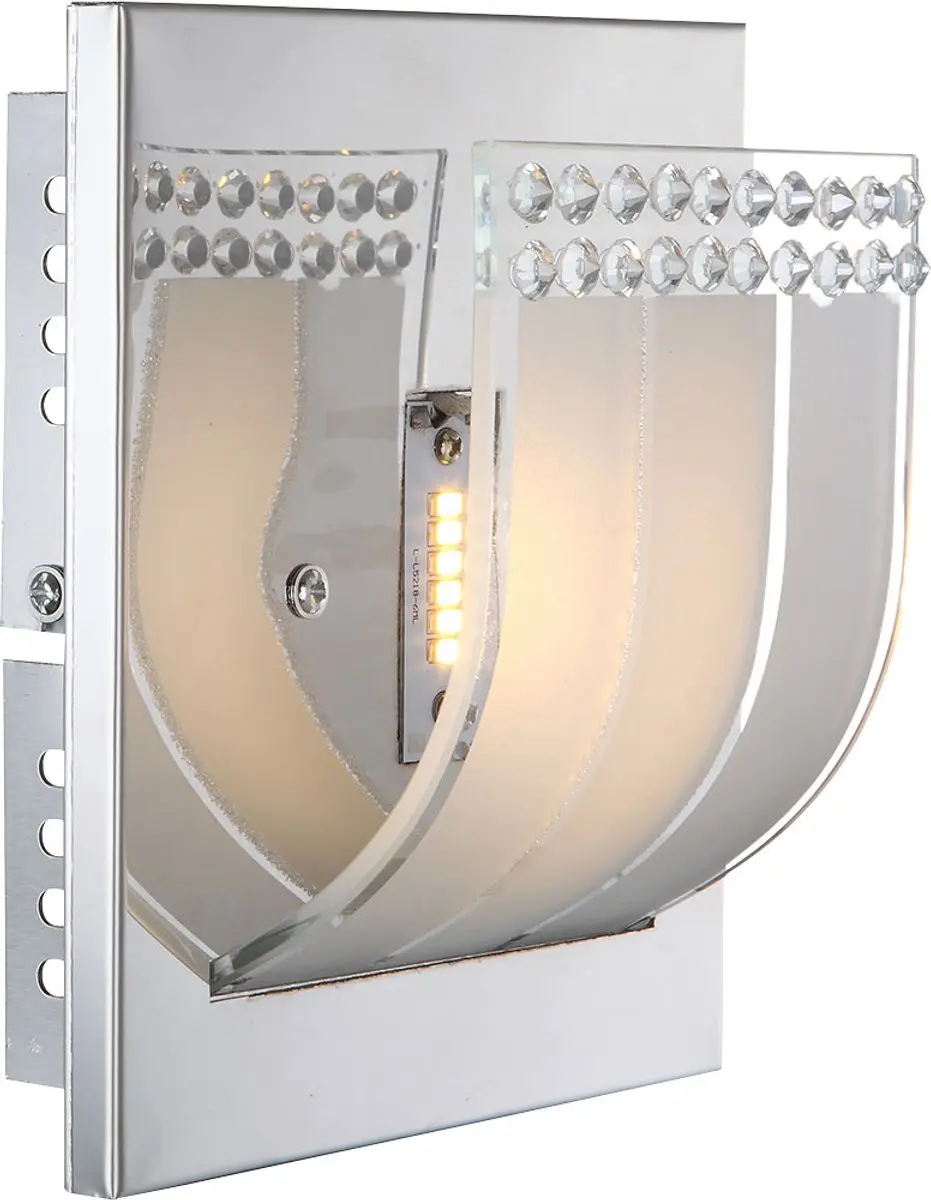Wandlamp chroom glas LED wandlamp ganglamp traplamp woonkamerlamp, 1x LED warm w