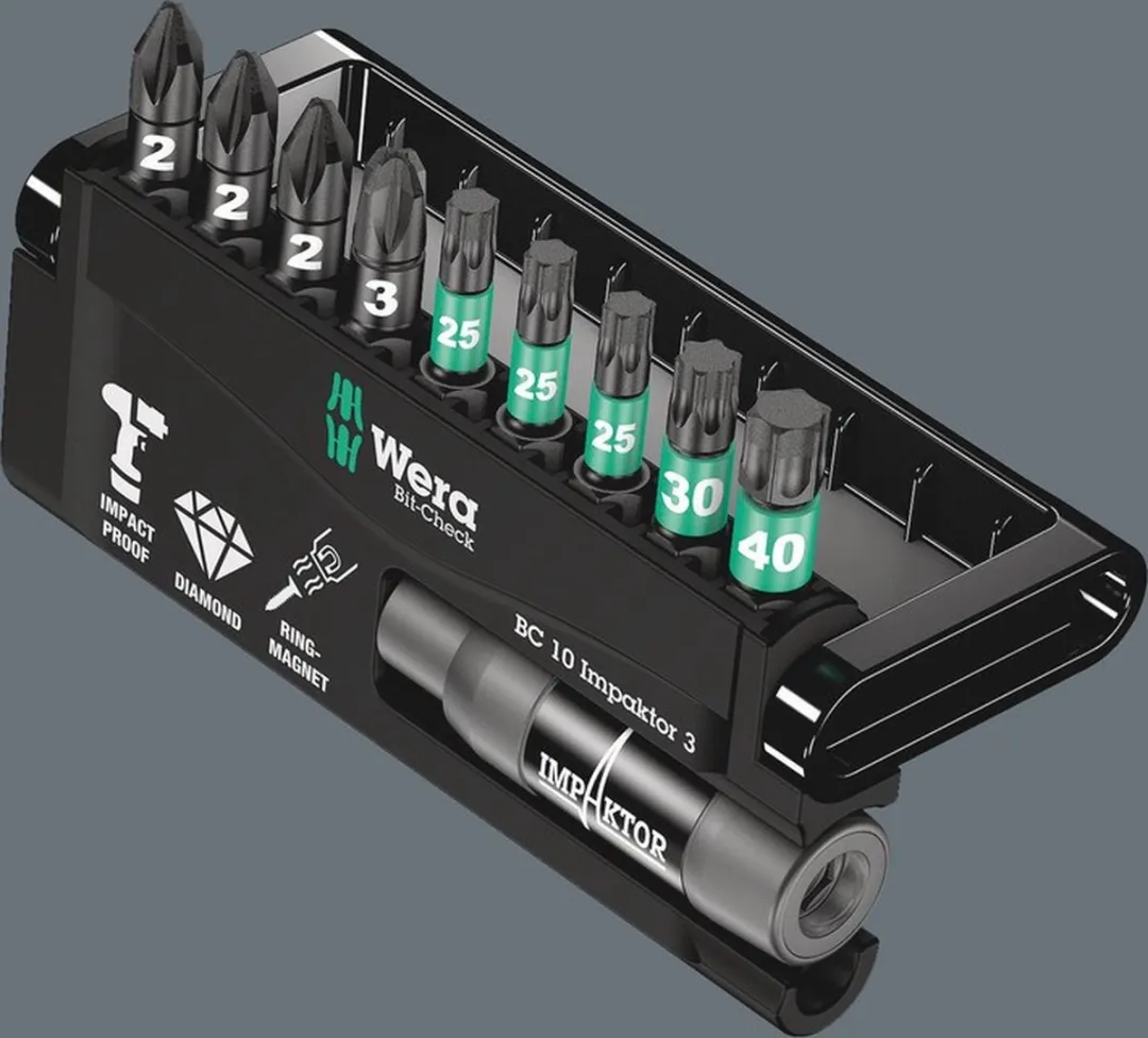 Wera 05057683001 Bitcheck Impaktor Bitverzameling - 9-delig - PZ/TX