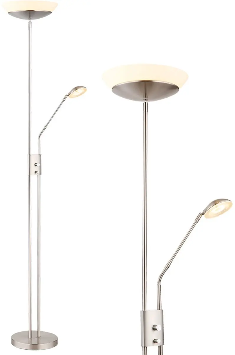 LED vloerlamp uplighter woonkamerlamp slaapkamerlamp, metaal glas kunststof nikk