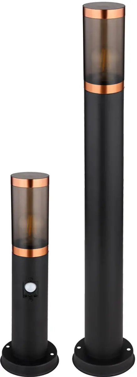 Padlamp met bewegingsmelder Tuinlamp Buiten Vloerlamp Roestvrij staal, koper acc