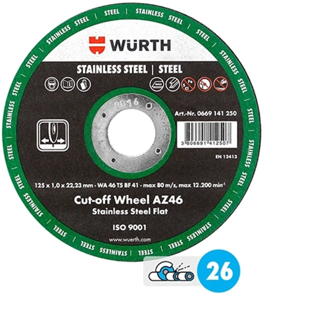 Würth Standard Inox Slijpschijven 125mm