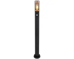Vloerlamp buitenverlichting vloerlamp rook koper buiten met bewegingsmelder tuin