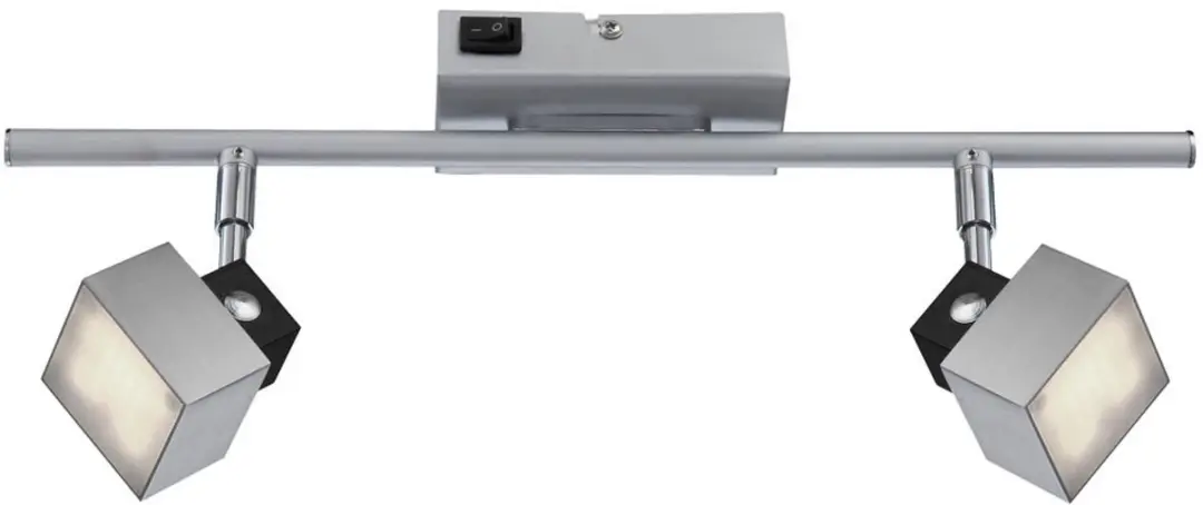 LED wandlamp 2 spotjes zwenkbare plafondlamp chroom, 2x 5W 350Lm warm wit, LxBxH