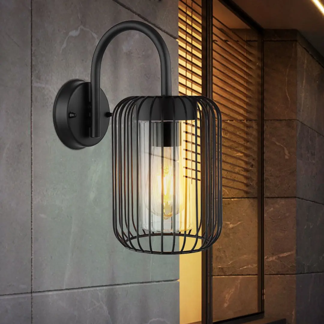 Wandlamp huis buitenwandlamp RVS lantaarn zwart terraslamp tuinlamp, kunststof m