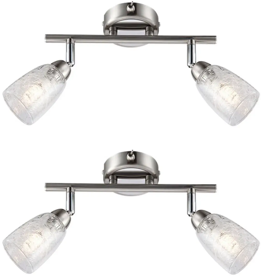 Plafondlamp Spotlamp Woonkamerlamp 2 vlammen beweegbaar, chroom mat zilver, 2x G