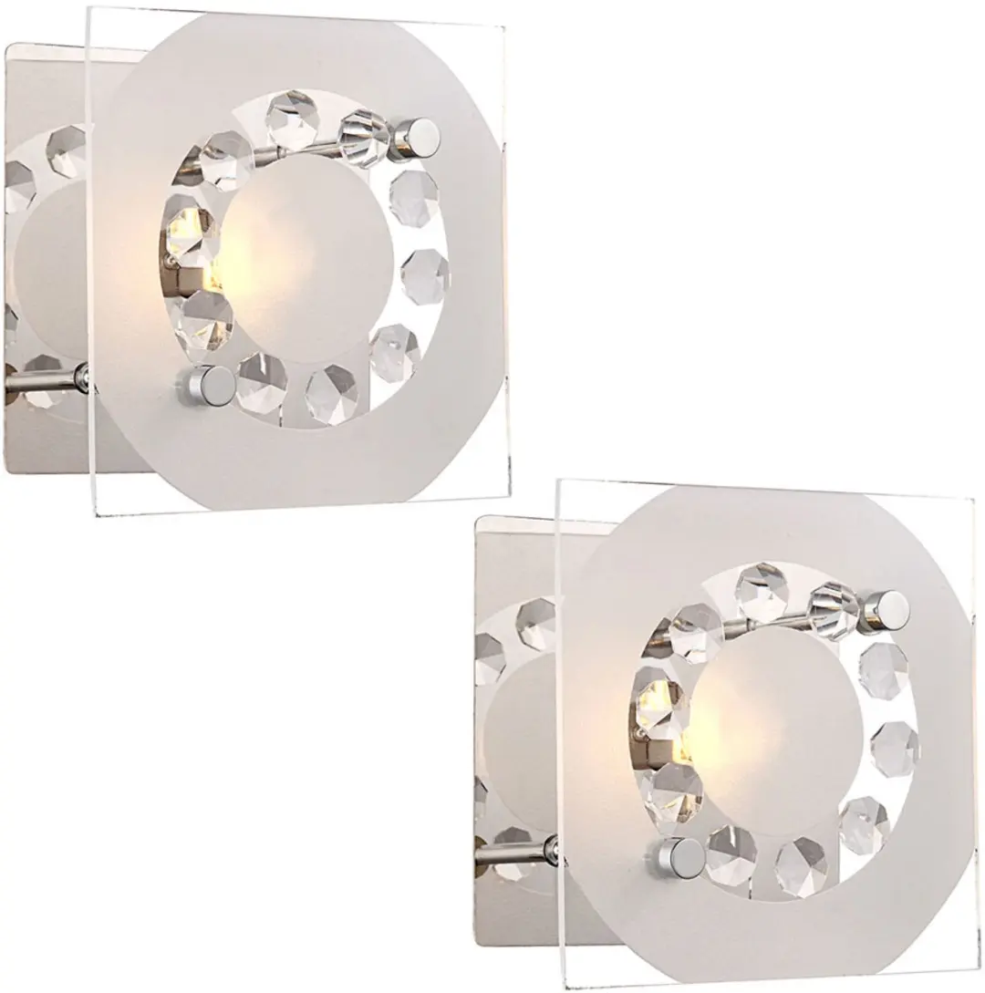 Wandlamp kristallen lamp glas woonkamerlamp hallamp chroom, K5 kristallen, LxBxH