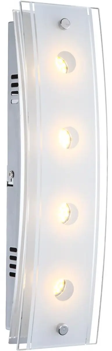 Wandlamp 4 vlammen wandlamp chroom woonkamerlamp halverlichting glas gedeeltelij