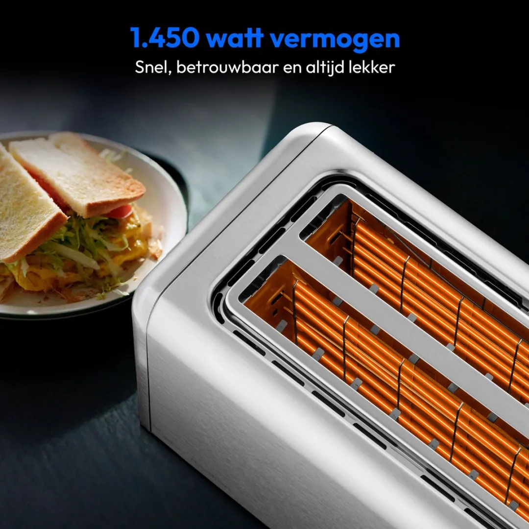 Medion MD12103 Broodrooster 4 sneetjes - 1450W - Zilver - afbeelding 6 van 6
