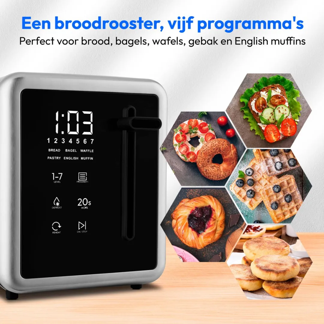 Medion MD12103 Broodrooster 4 sneetjes - 1450W - Zilver