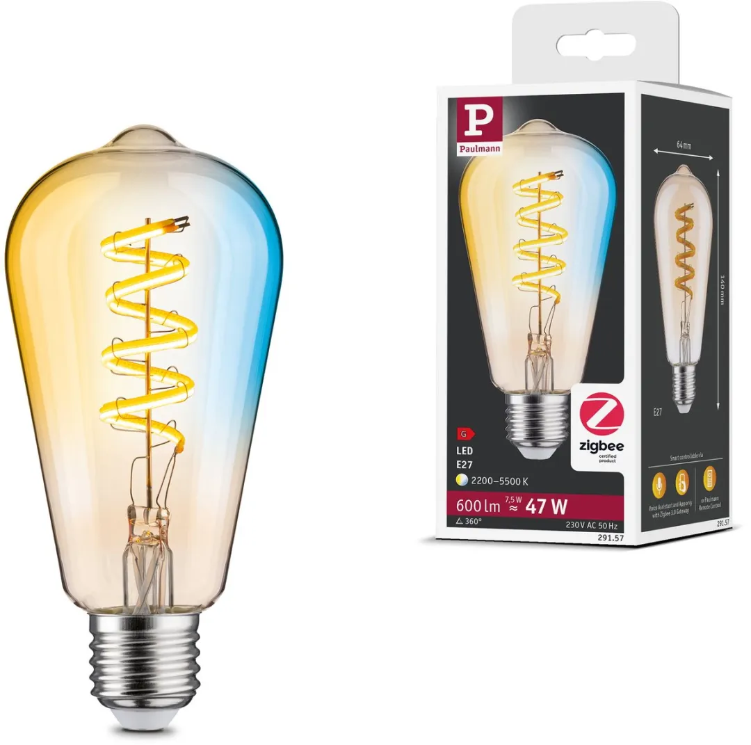 Paulmann Filament LED-kolf ST64 E27 600lm 7,5W Tunable White - Goud