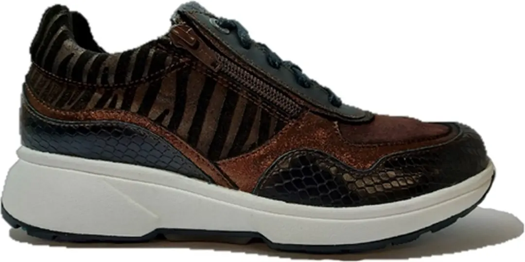 Xsensible Stretchwalker Sneaker Lima 30204.2.080 HX Zwart Brons Combi