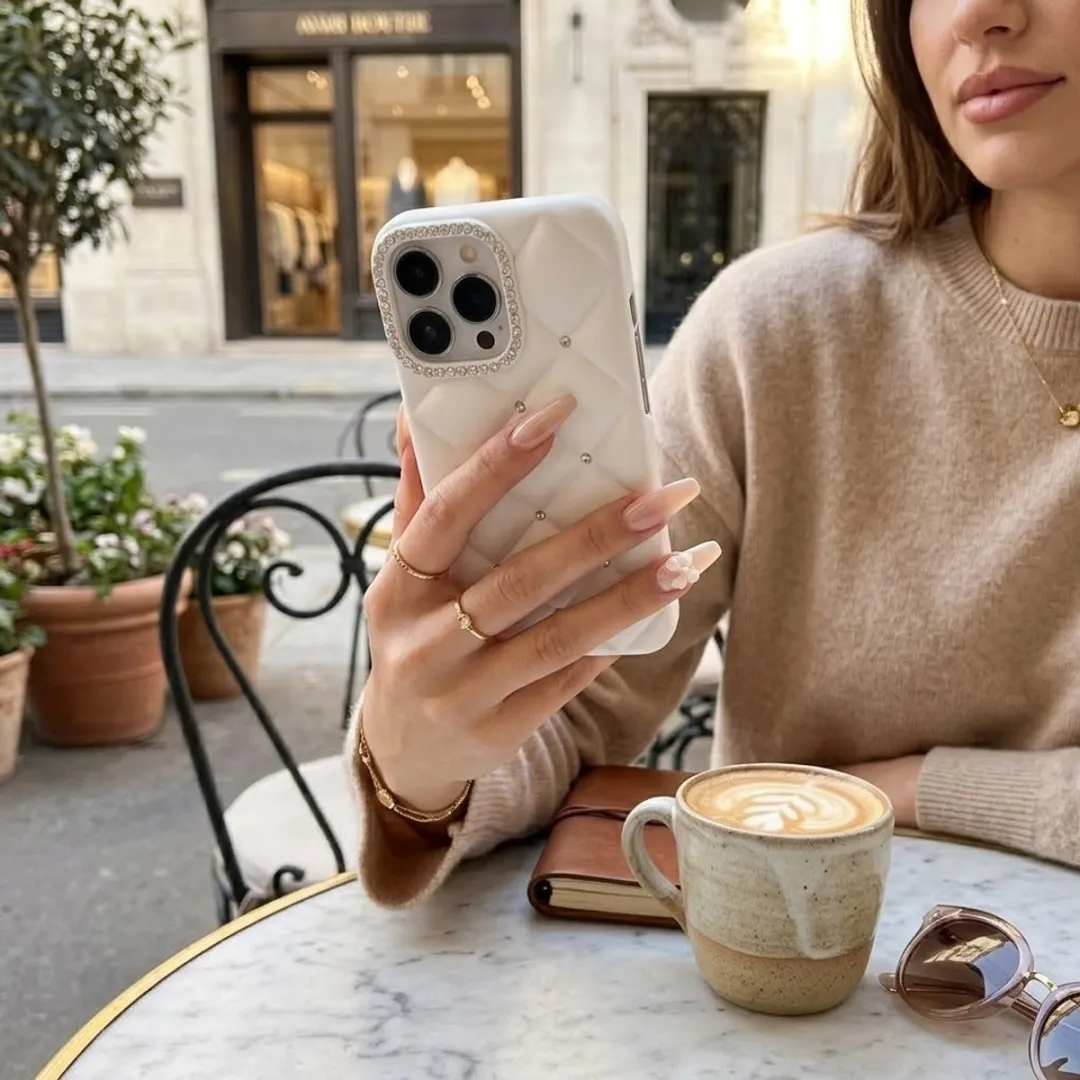NUVEX Wit Telefoonhoesje iPhone 14 Pro Max - Strass Details