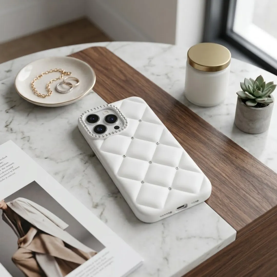 NUVEX Wit Telefoonhoesje iPhone 14 Pro Max - Strass Details
