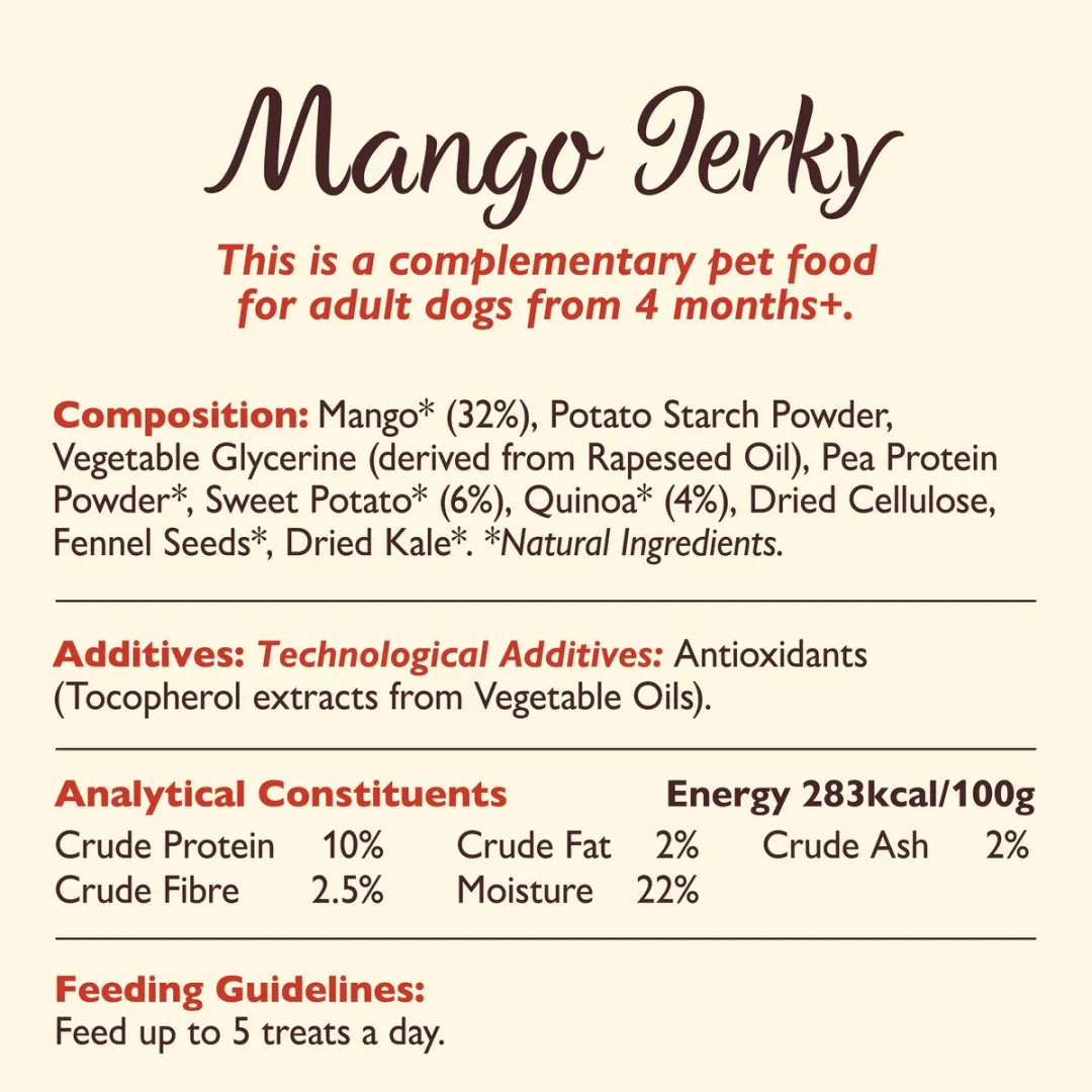 Lily's Kitchen Totally Tropical Mango Jerky Hondensnacks - 8x70g